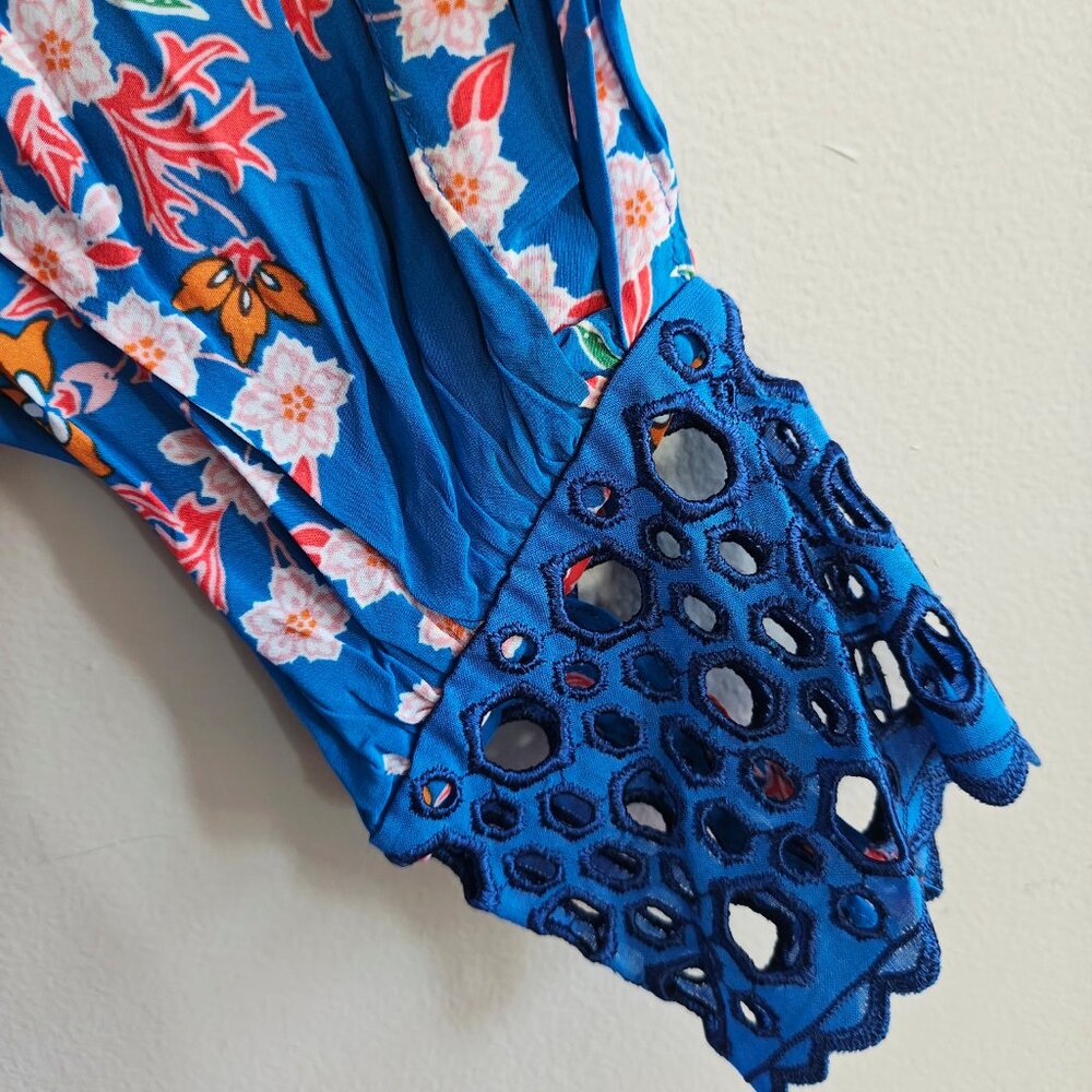 SANDRO Roberta Eyelet Lace-Inset Maxi Dress - Picture 12 of 15